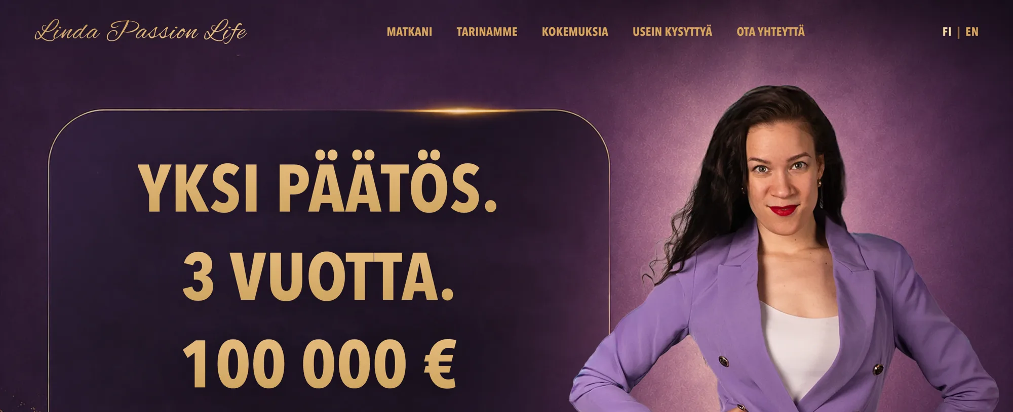 Linda Passion Life website hero