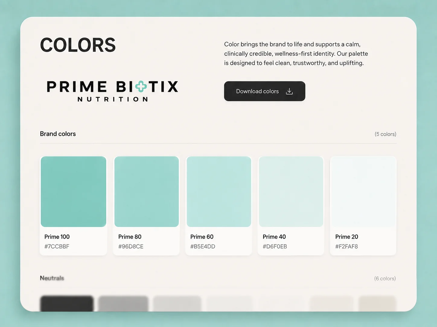 Prime Biotix color system